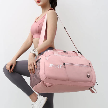 Gepäcktaschen für Frauen Handtasche Oxford Herren Fitness Gym Umhängetasche Wasserdichter Sport Reiserucksack mit Schuhfach