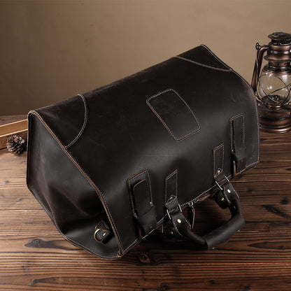 Bolso vintage de piel de vacuno para hombre.