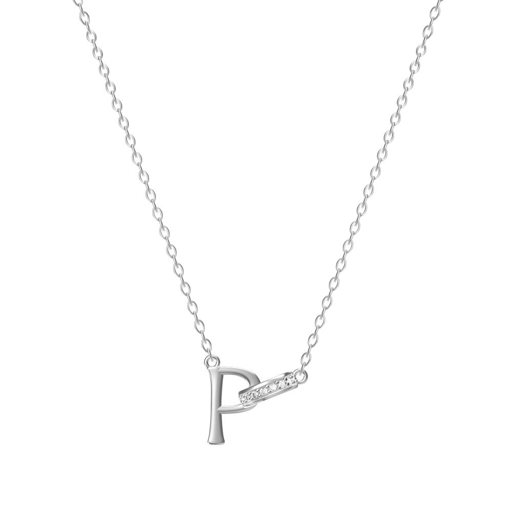 Women's 26-letter Necklace With Diamond Titanium Steel No Fading Clavicle Chain