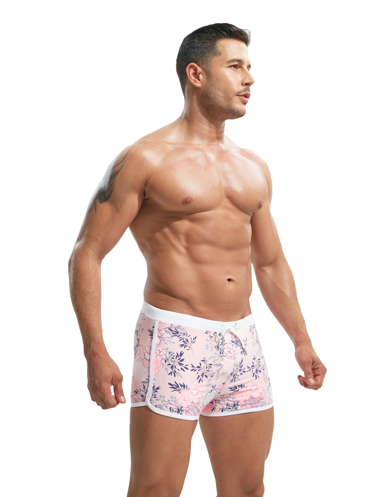 Summer Men's Nylon Printing Swim Briefs