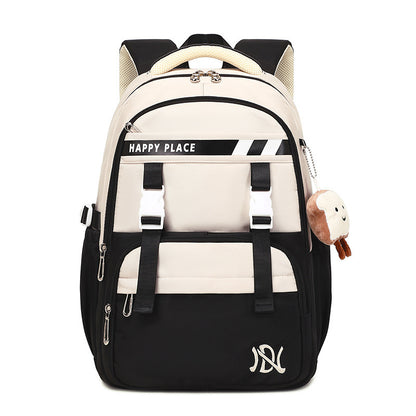 Mochila escolar minimalista de estilo preppy resistente a las manchas