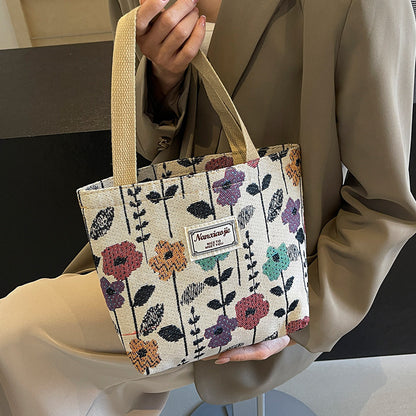 Schulterhandtasche aus Canvas mit großem Fassungsvermögen