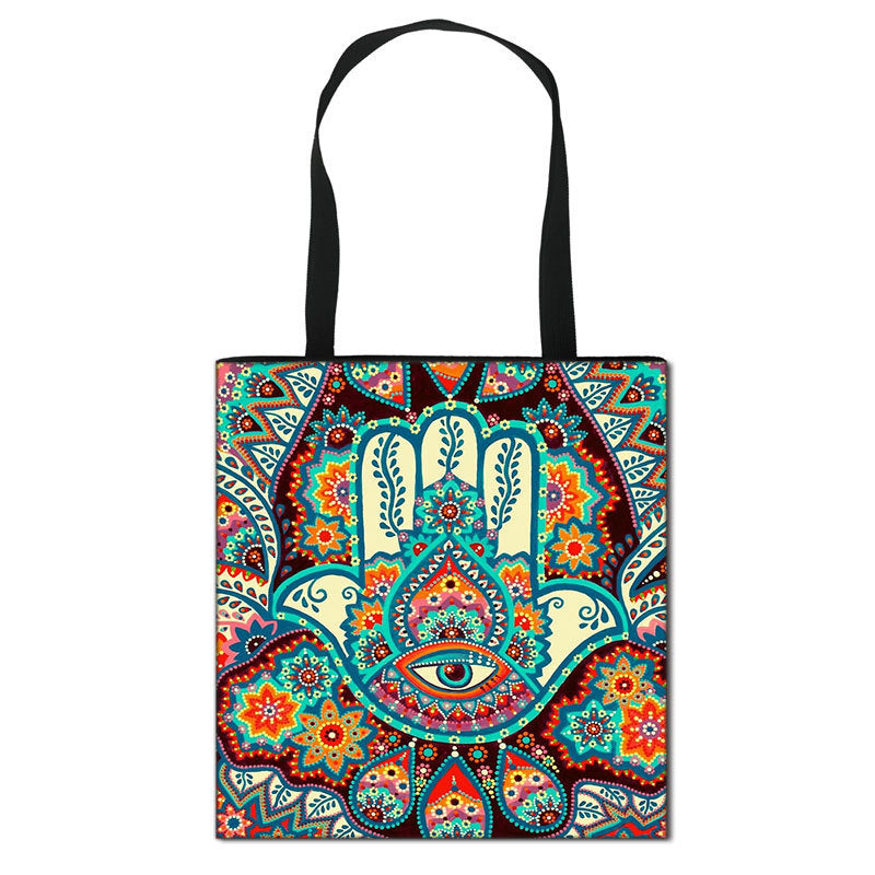 Datura printed women's shoulder bag portable shopping bag