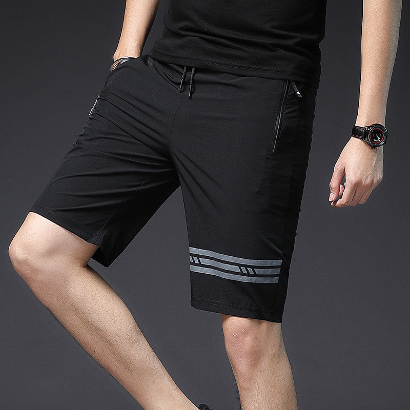 Zipper pocket short quick drying stretch pants for men - BAGMODA