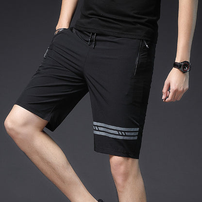 Zipper pocket short quick drying stretch pants for men - BAGMODA
