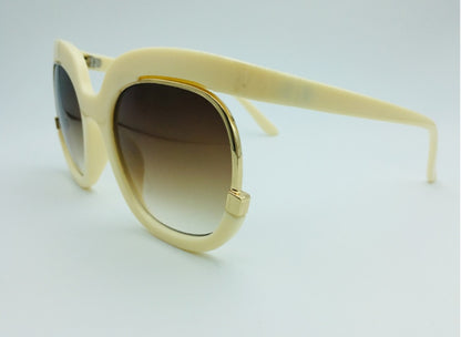 Gafas de sol voladoras para mujer, montura media de ojo de gato para mujer