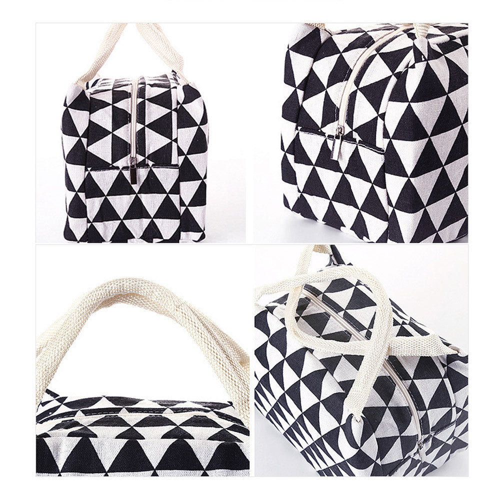 Muster Kühler Tragbare Isolierte Canvas Lunch Bag
