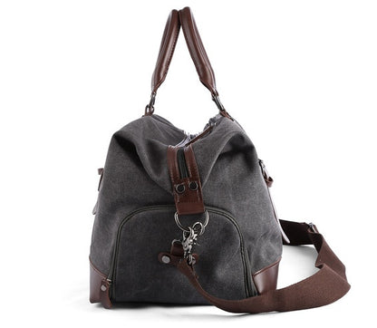 Bolso de lona retro, bolso de viaje, tendencia de moda masculina, gran capacidad, bolso de equipaje de viaje de corta distancia, bolso de hombro para hombre