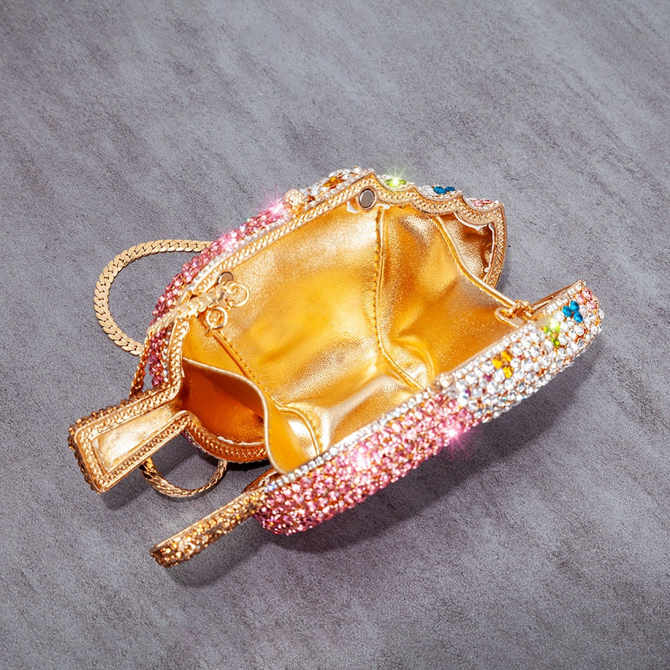 Ice Cream Shaped Diamond Clutch Bag
