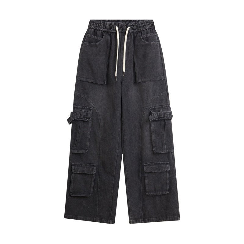 Fashion Straight Denim Pants Men And Women - BAGMODA