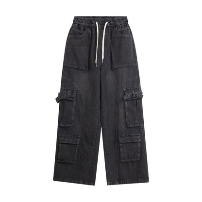 Fashion Straight Denim Pants Men And Women - BAGMODA