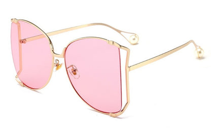 Quadratische Sonnenbrille Damen Metallrahmen Mode