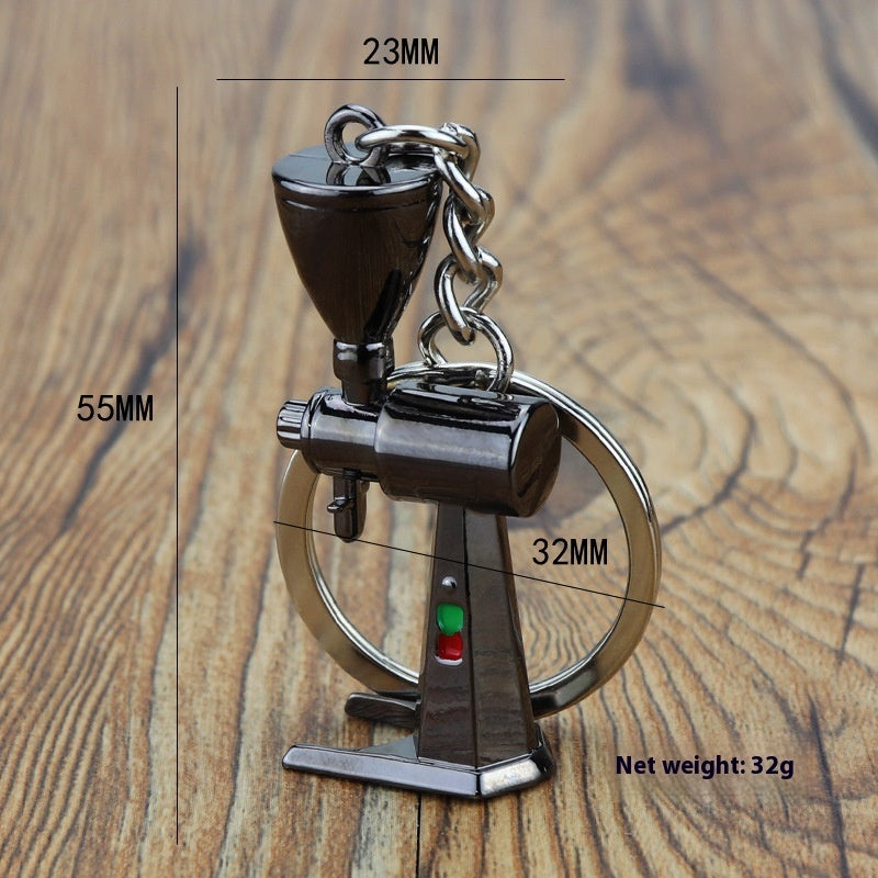 3D Coffee Keychain Metal Car Key Pendant