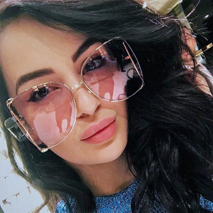 Quadratische Sonnenbrille Damen Metallrahmen Mode