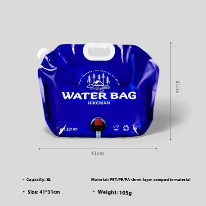 Bolsa de agua portátil gruesa de gran capacidad para acampar al aire libre
