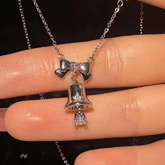 Collar de campana tintineante para mujer, estilo nicho, temperamento de alto sentido.