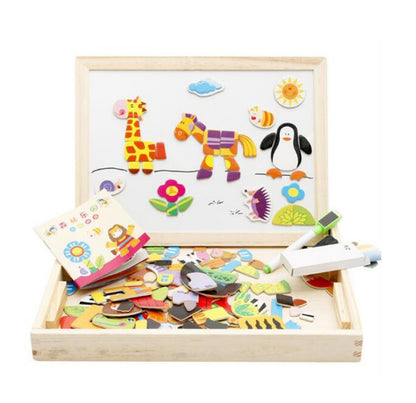 Rompecabezas magnético para niños, juguete educativo con dibujos de animales