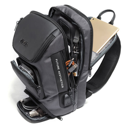 Slanted USB tech Messenger Bag - BAGMODA
