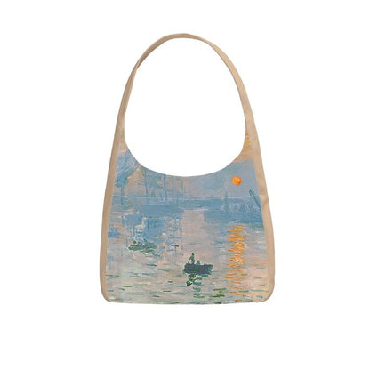 Bolso de hombro con impresión de pintura al óleo del amanecer