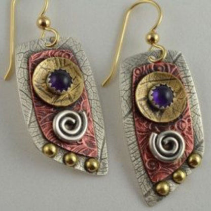 Pendientes de metal con estampado de leopardo y camuflaje irregulares