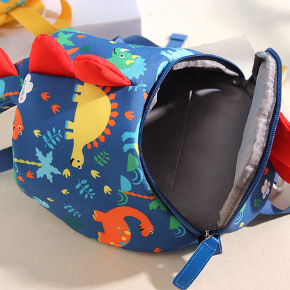 Mochila escolar antipérdida con diseño de dinosaurio para niños y niñas