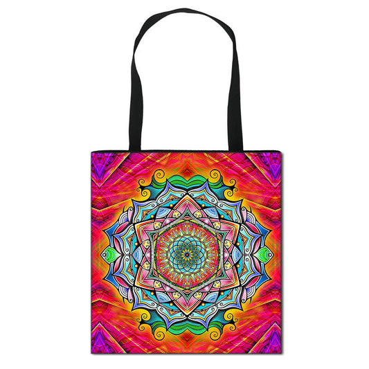 Datura printed women's shoulder bag portable shopping bag