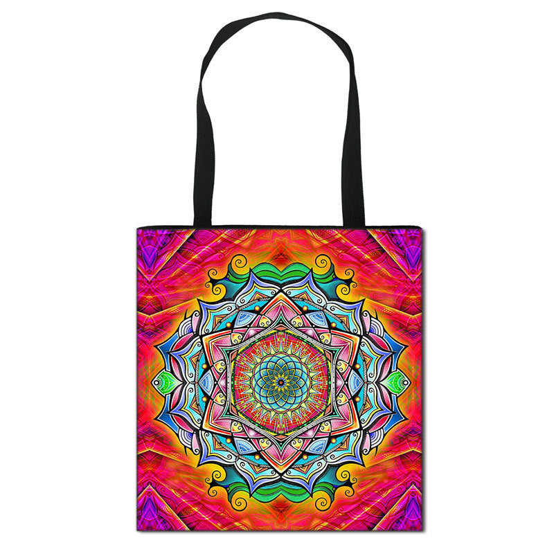 Datura printed women's shoulder bag portable shopping bag