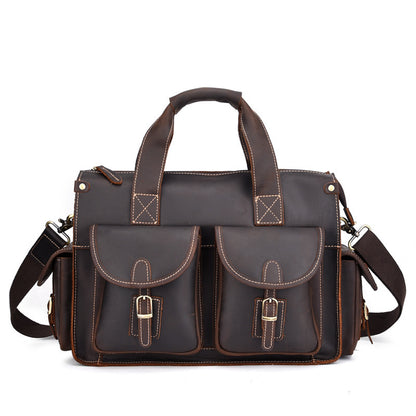 Maletín portátil retro de cuero para hombre
