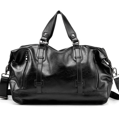 Bolso de negocios de gran capacidad, bolso de viaje de cuero, bolso de gimnasio, bolso de viaje de corta distancia para hombre. 
