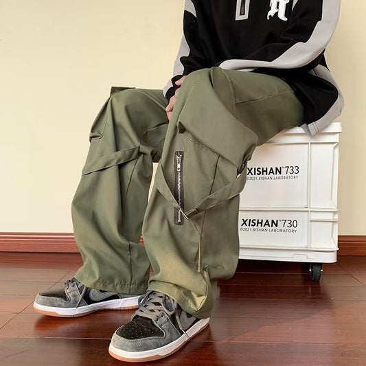 Loose Straight Cargo Pants Men - BAGMODA