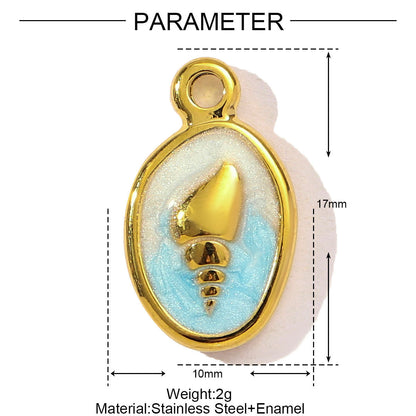 Colgante de acero de titanio con forma de estrella de mar y corazón estilo francés
