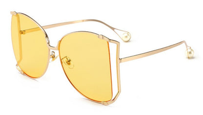 Quadratische Sonnenbrille Damen Metallrahmen Mode