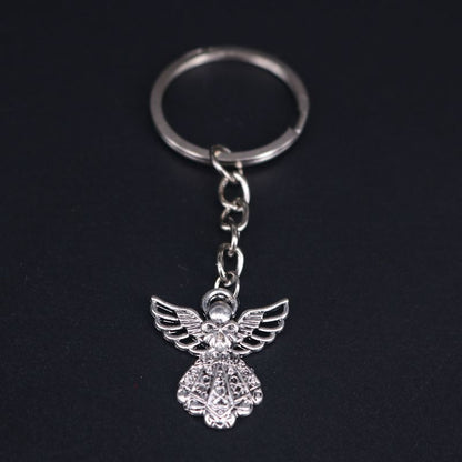 Llavero de ángel, llavero de metal vintage de moda.