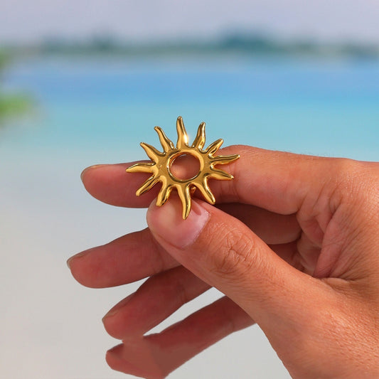 Golden Sun Ring Personalized Exaggerated Opening