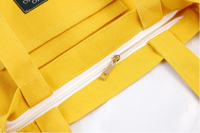 Canvas bag female slung ins with the same bag Korean version of Harajuku ulzzang college students bag school bag