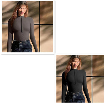 Mono de manga larga de moda sin costuras, moldeador adelgazante para mujer