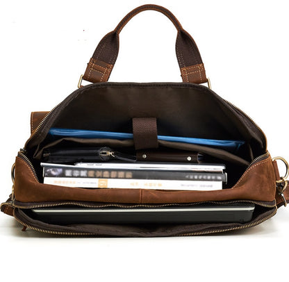 Bolsos genuinos para hombre, bolsos de negocios retro para hombre, maletín de piel de vaca, bolso oblicuo, bolso para portátil de 15,6 pulgadas
