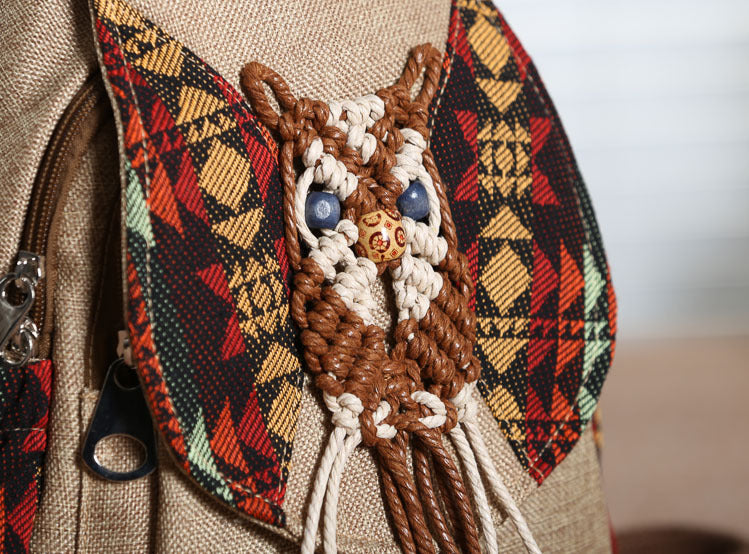 Canvas tassel backpack