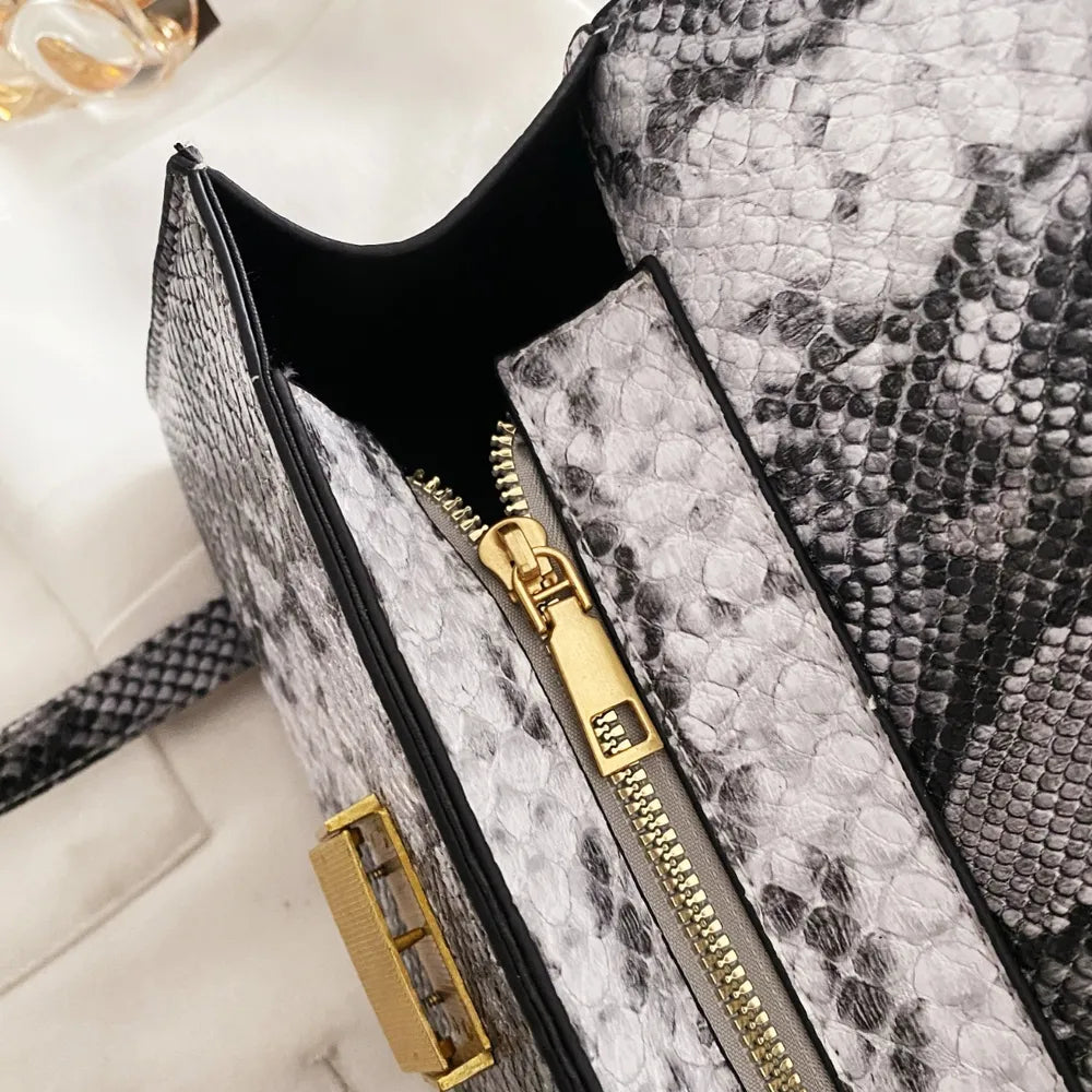 Vivid Charm Snakeskin Bag