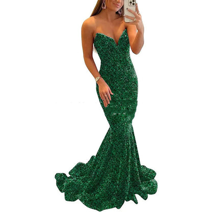 Vestidos de noche con lentejuelas para mujer, vestidos formales largos para fiesta de graduación