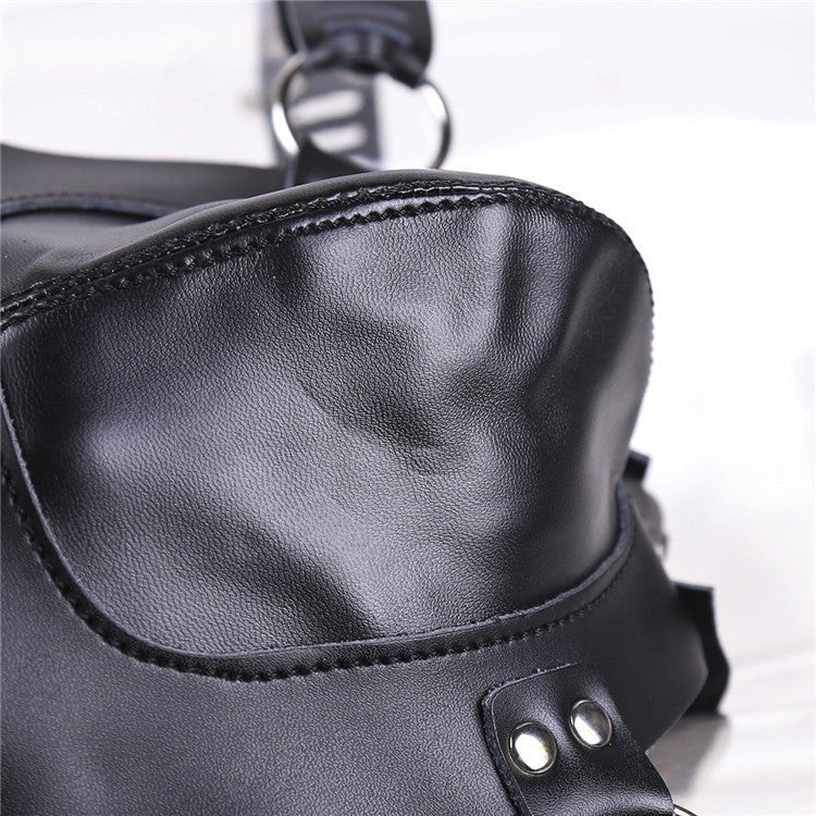 Chastity Leather Pants With Lock Bondage Black Men - BAGMODA