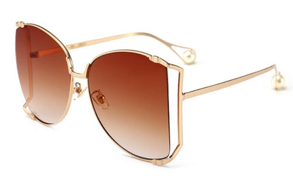 Quadratische Sonnenbrille Damen Metallrahmen Mode