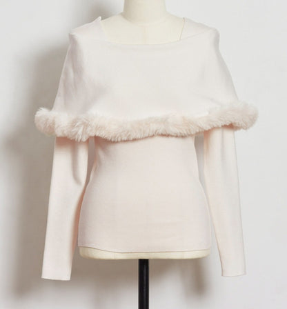 Chal de lana de manga larga para mujer, estilo informal, de estilo familiar, ajustado y con temperamento.