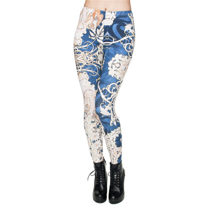 Pantalones cortos estampados con leggings de cintura alta para mujer