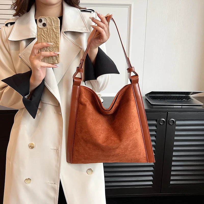 Winter Chic Leather Shoulder Bag