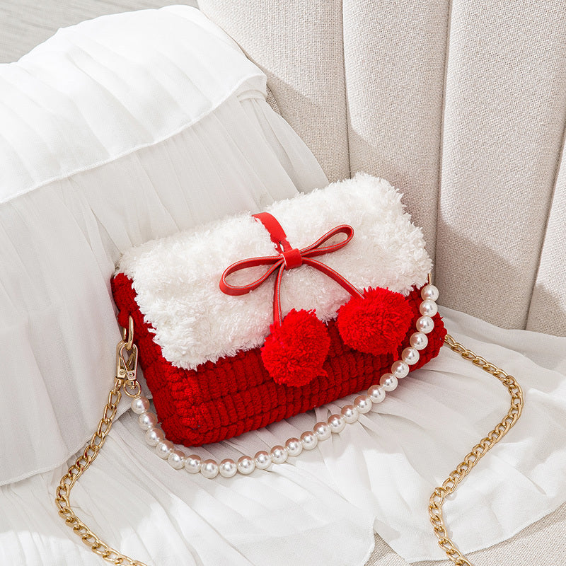 Weaving Bag Wool DIY Hand Woven Bag Knitting Self Made Self Knitting Material Bag