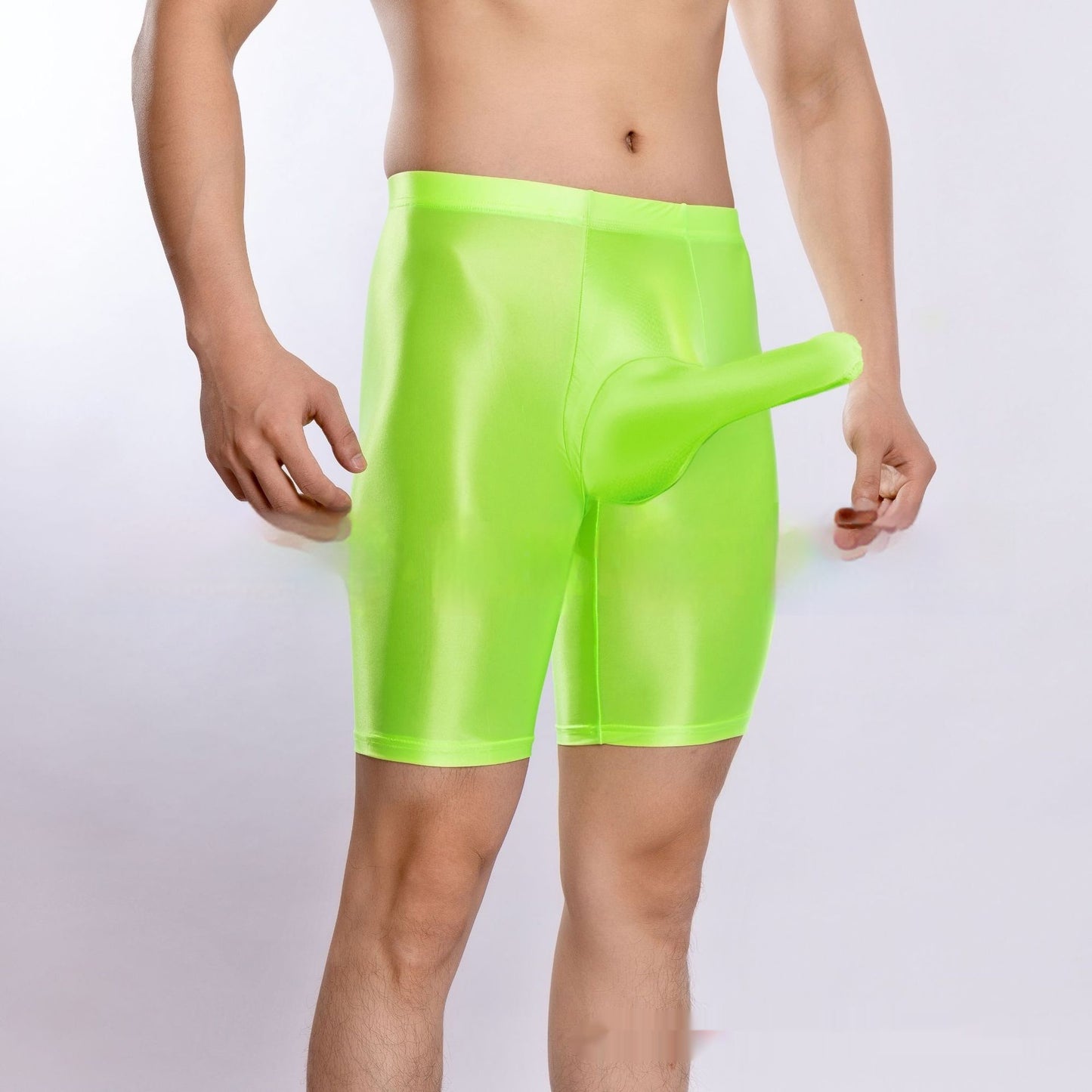 Plus Size Shiny Silky Sports Shorts