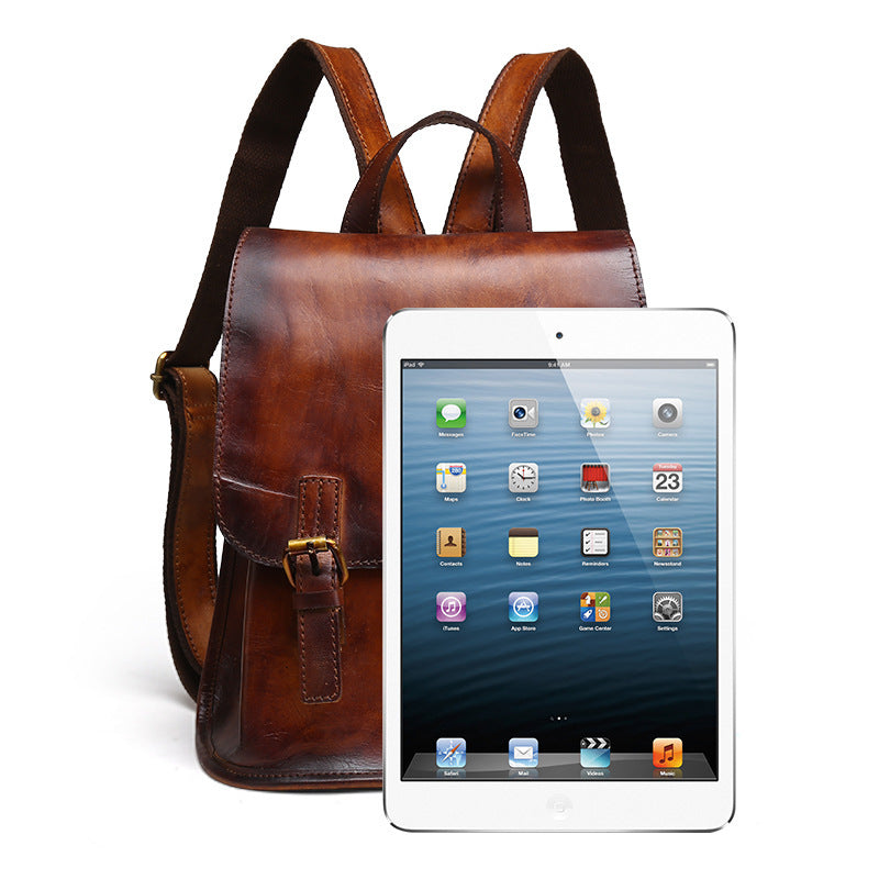 Hand-painted Cowhide leather backpack