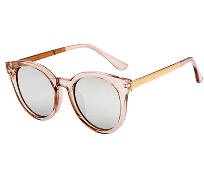 Gafas de sol de ojo de gato rosa para mujer, gafas de sol cuadradas con espejo para mujer, gafas de sol con revestimiento de marca de moda.