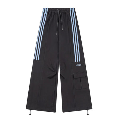 Three Bars Loose Straight Cargo Pants Men - BAGMODA